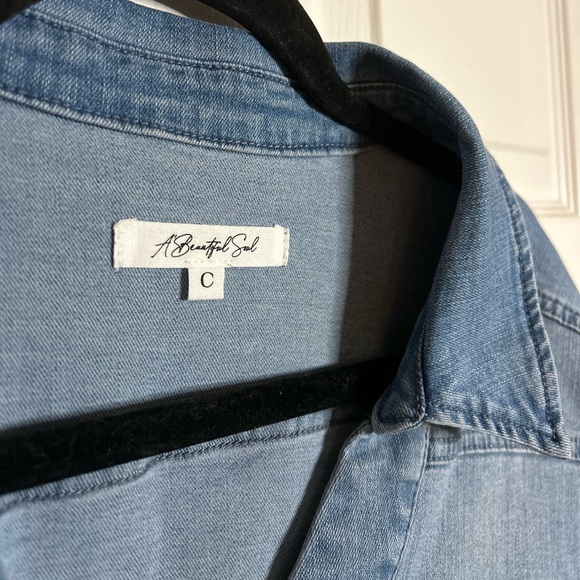 A Beautiful Soul stretch waist denim romper size 3X. - Picture 3 of 7